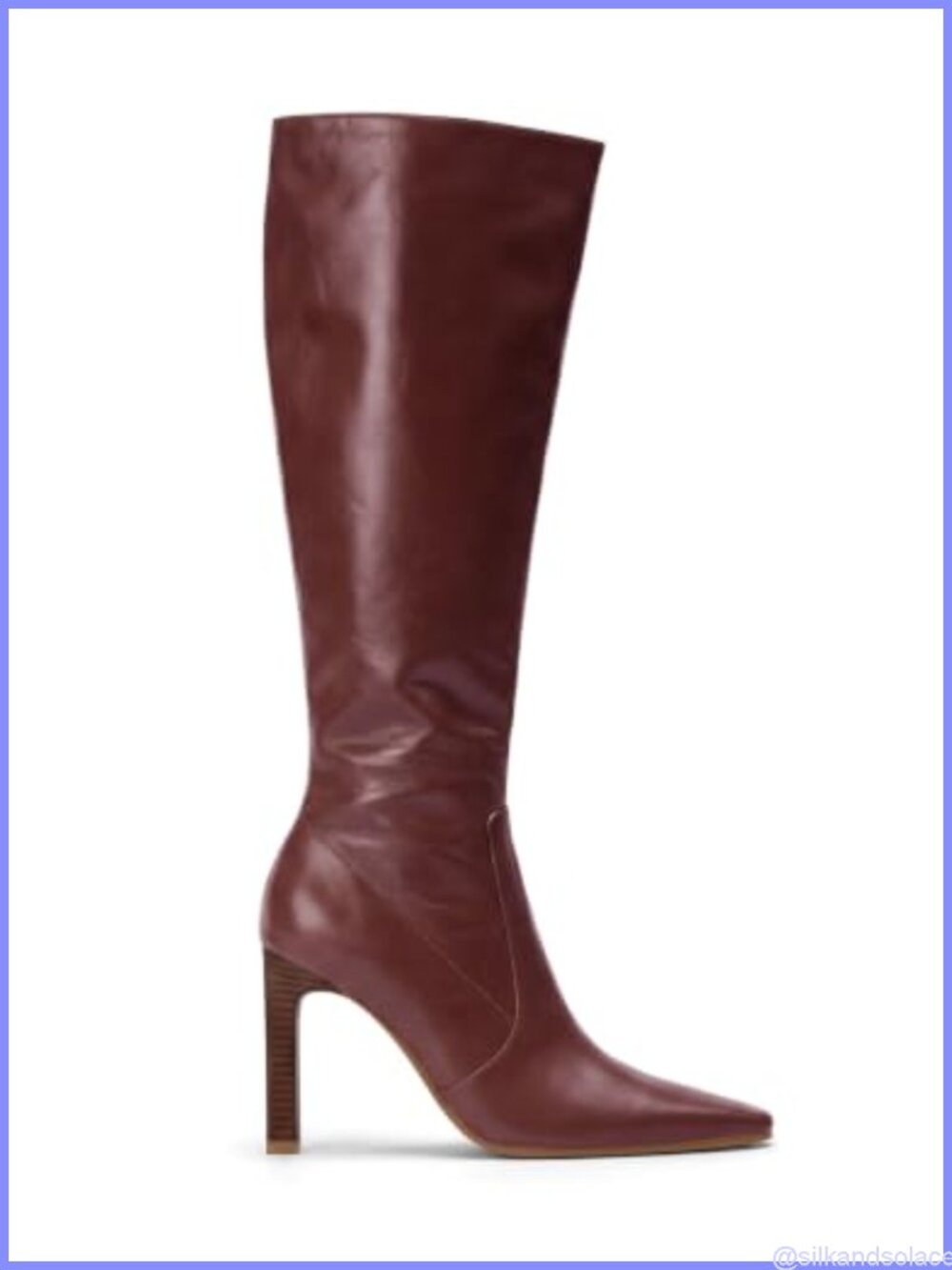 Women's Knee High Boots Square Toe Faux Leather Block Heel Side Zipper